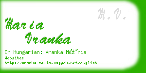 maria vranka business card